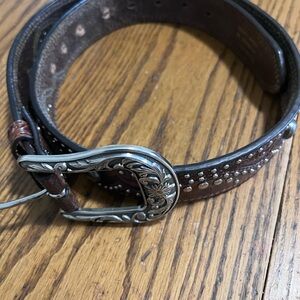 Ariat brown studded leather belt